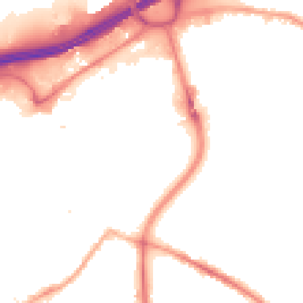 Night-time road noise heatmap for SK1 2NG
