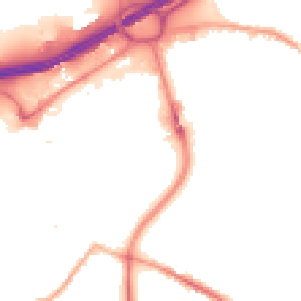 Night-time road noise heatmap for SK1 2NJ