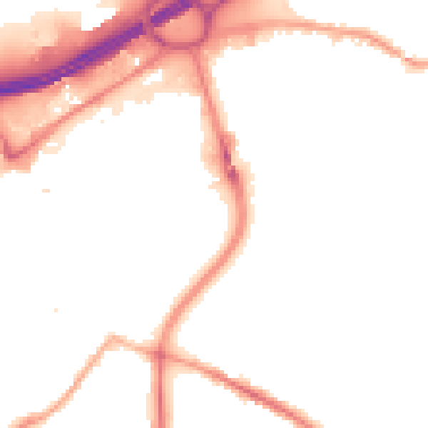 Night-time road noise heatmap for SK1 2NL