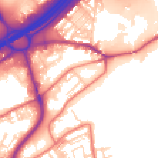 Daytime road noise heatmap for SK1 2PD