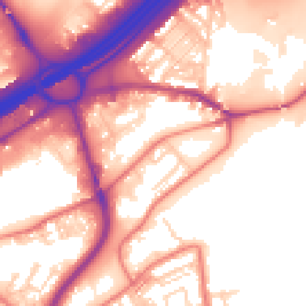Daytime road noise heatmap for SK1 2PX