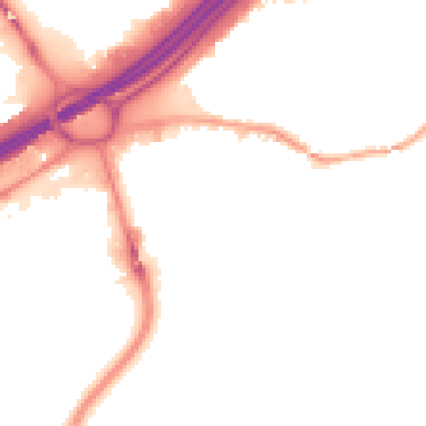 Night-time road noise heatmap for SK1 2PX