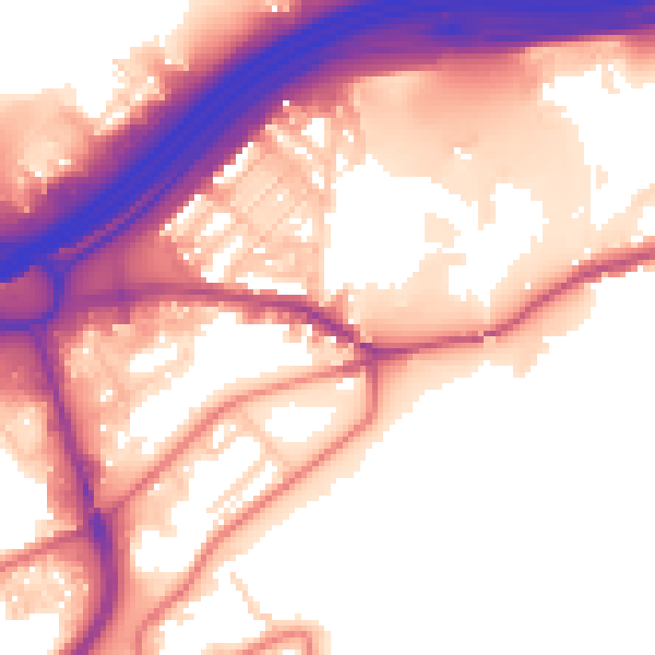 Daytime road noise heatmap for SK1 2QE