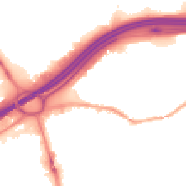 Night-time road noise heatmap for SK1 2QN