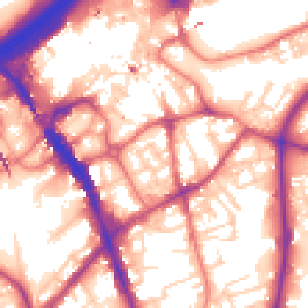Daytime road noise heatmap for SK1 3GD