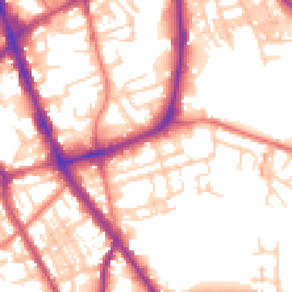 Daytime road noise heatmap for SK1 3JA