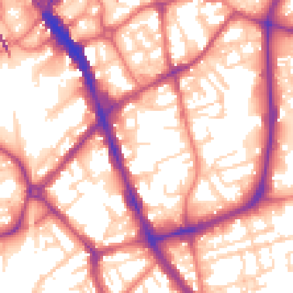 Daytime road noise heatmap for SK1 3NT