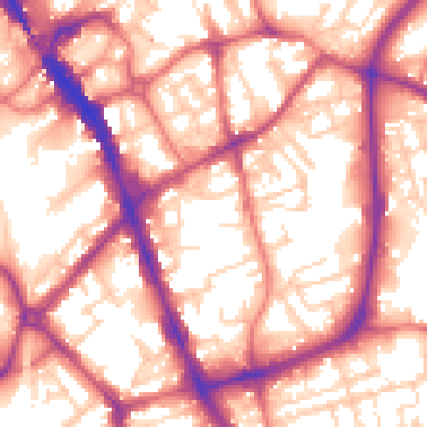 Daytime road noise heatmap for SK1 3PB