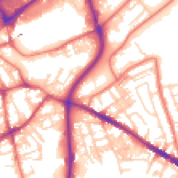 Daytime road noise heatmap for SK1 4AE