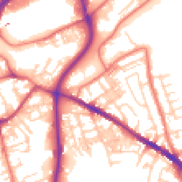Daytime road noise heatmap for SK1 4AF