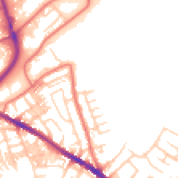 Daytime road noise heatmap for SK1 4AY
