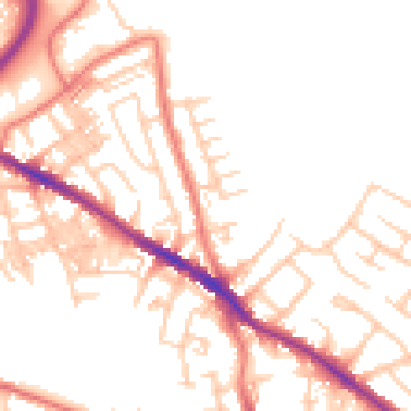 Daytime road noise heatmap for SK1 4BN