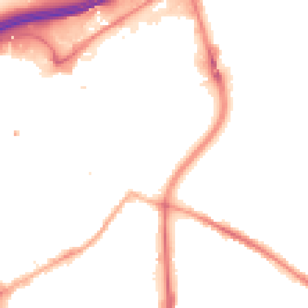 Night-time road noise heatmap for SK1 4BU
