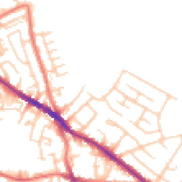 Daytime road noise heatmap for SK1 4JP