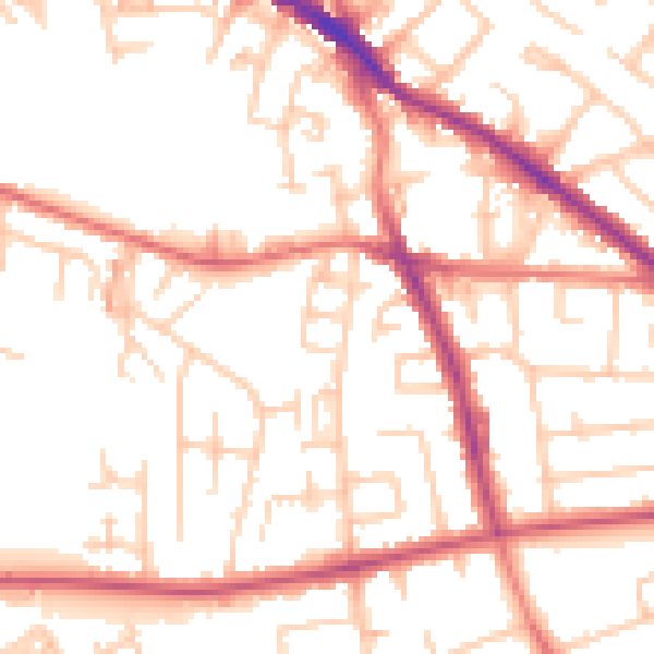 Daytime road noise heatmap for SK1 4PX