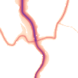 Daytime road noise heatmap for SK11 0JE