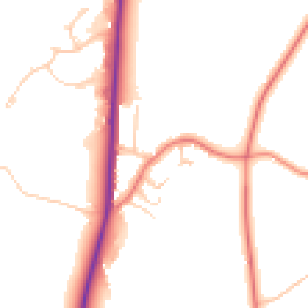 Daytime road noise heatmap for SK11 0LF
