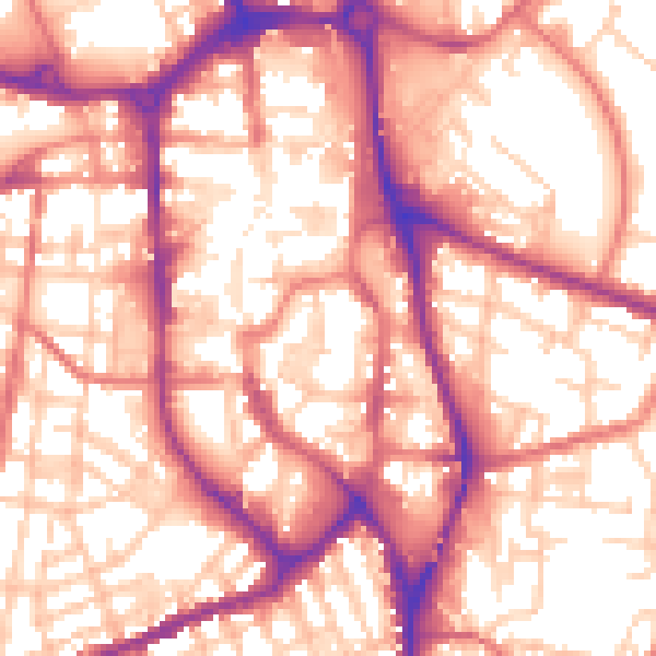 Daytime road noise heatmap for SK11 6LL