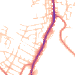 Daytime road noise heatmap for SK11 7RY