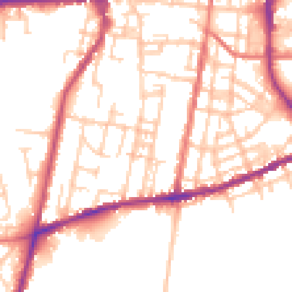 Daytime road noise heatmap for SK11 8EU