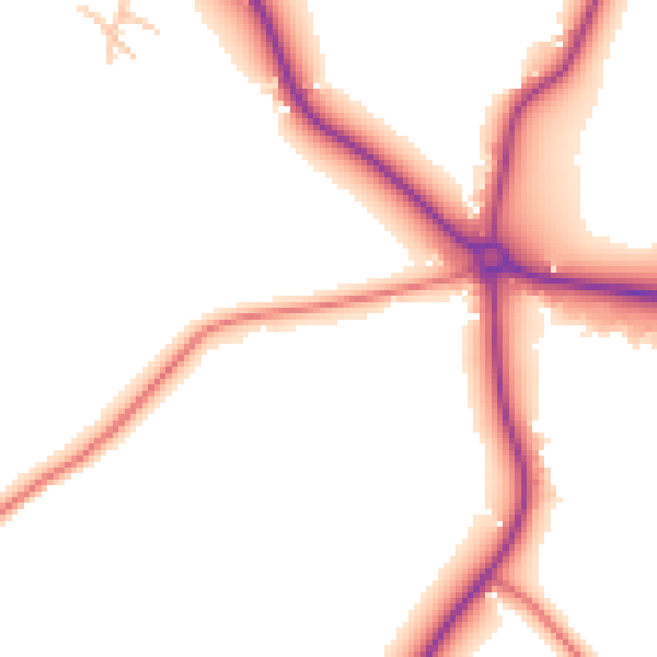 Daytime road noise heatmap for SK11 9AL