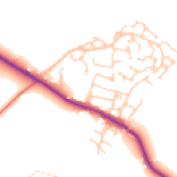 Daytime road noise heatmap for SK11 9AY