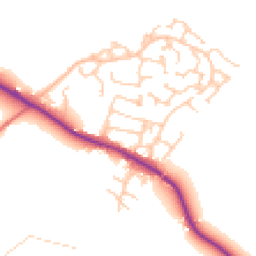 Daytime road noise heatmap for SK11 9AZ