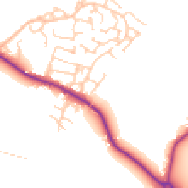 Daytime road noise heatmap for SK11 9GG