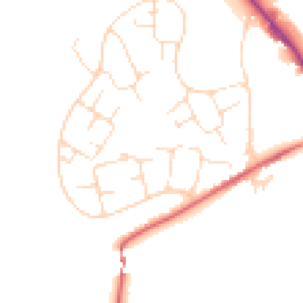 Daytime road noise heatmap for SK13 0AD
