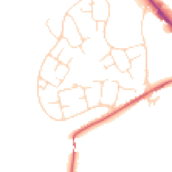 Daytime road noise heatmap for SK13 0AE
