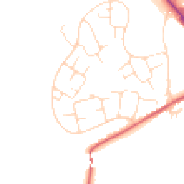 Daytime road noise heatmap for SK13 0AQ