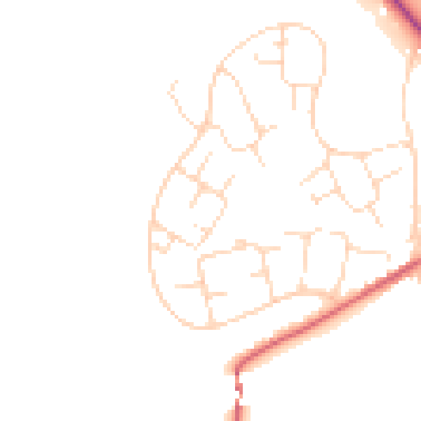 Daytime road noise heatmap for SK13 0DT