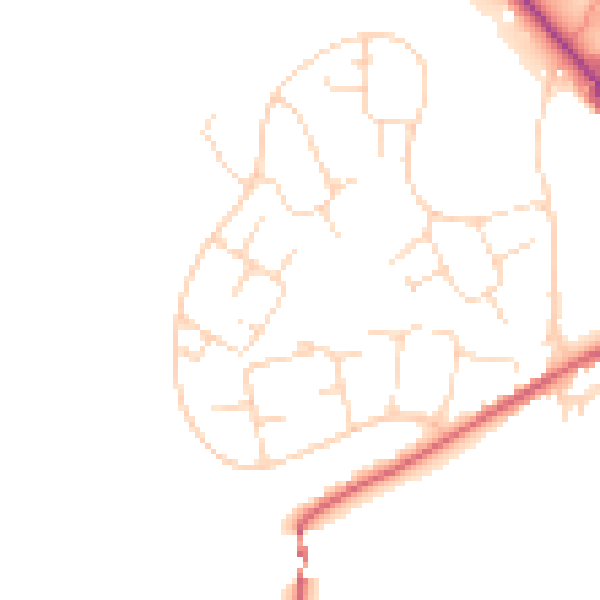 Daytime road noise heatmap for SK13 0EB