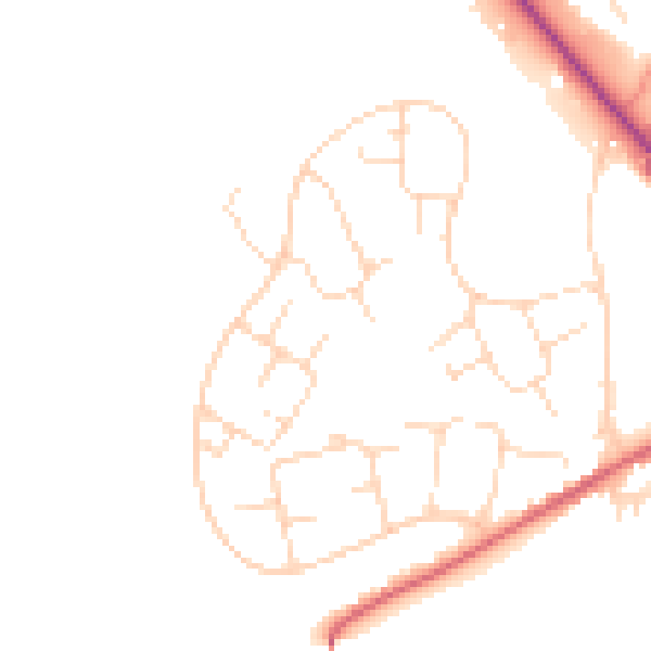 Daytime road noise heatmap for SK13 0EL