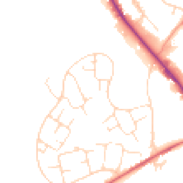 Daytime road noise heatmap for SK13 0HN