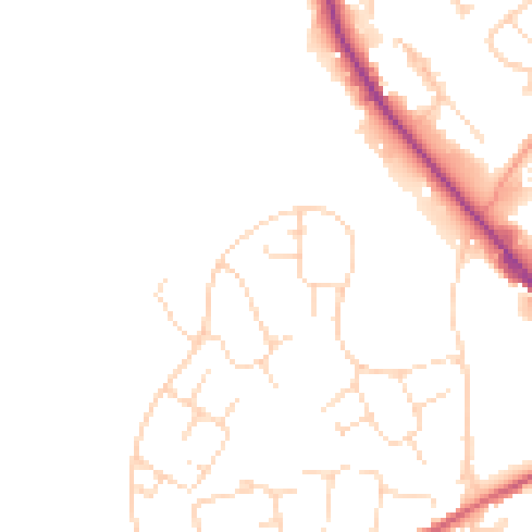 Daytime road noise heatmap for SK13 0JP