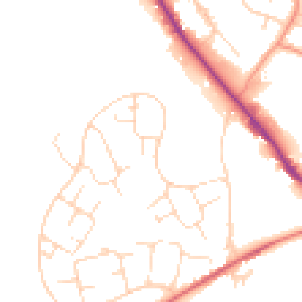 Daytime road noise heatmap for SK13 0LA