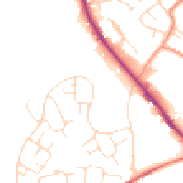 Daytime road noise heatmap for SK13 0LH