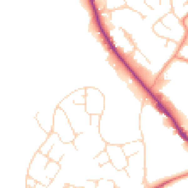 Daytime road noise heatmap for SK13 0LP