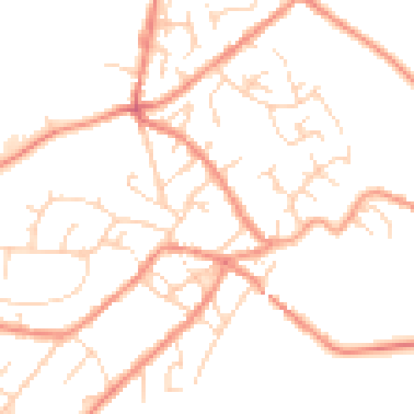 Daytime road noise heatmap for SK13 1AE