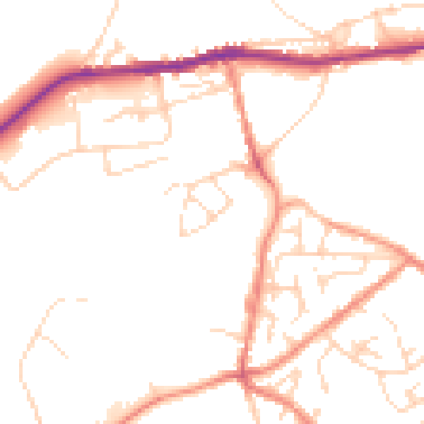 Daytime road noise heatmap for SK13 1AF