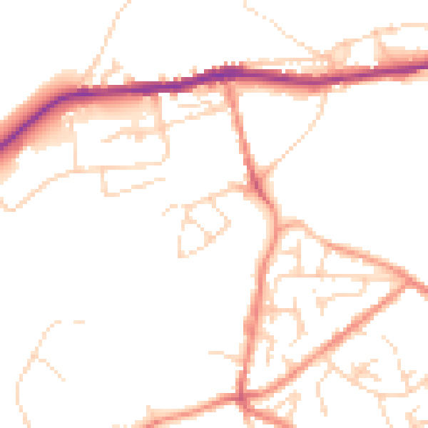 Daytime road noise heatmap for SK13 1AG