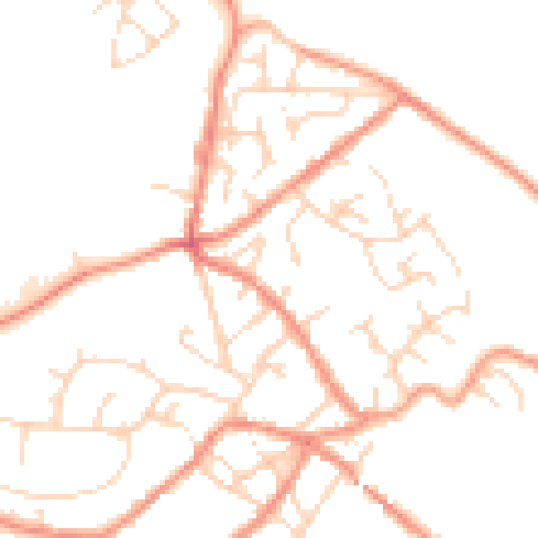 Daytime road noise heatmap for SK13 1AQ