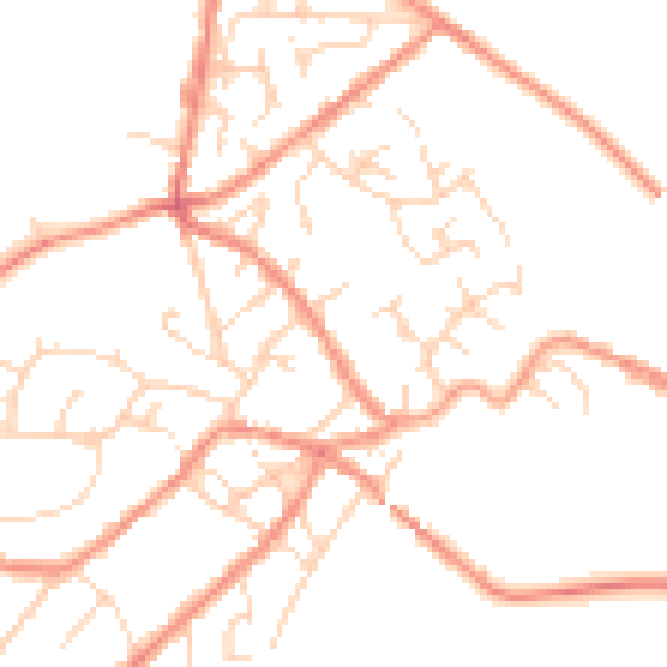 Daytime road noise heatmap for SK13 1AR