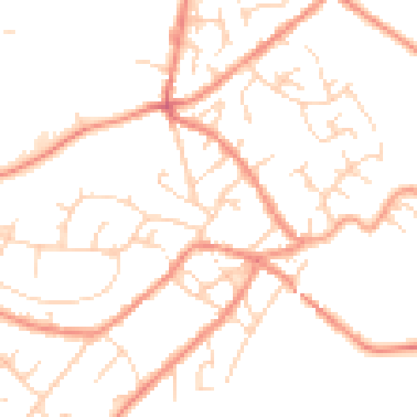 Daytime road noise heatmap for SK13 1AZ