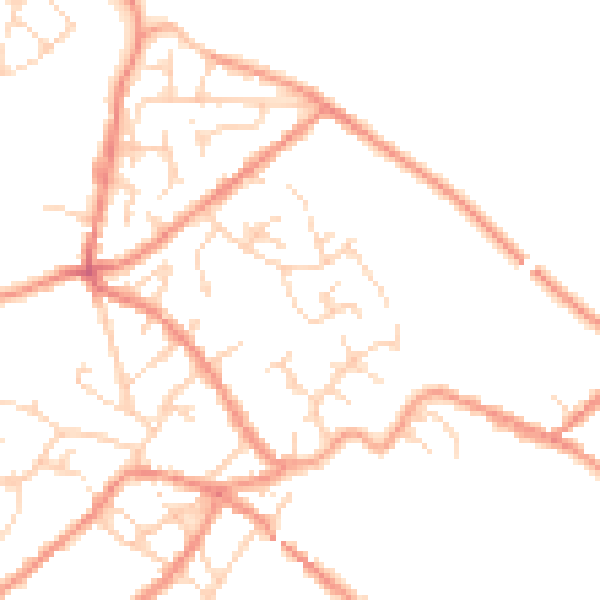 Daytime road noise heatmap for SK13 1BL