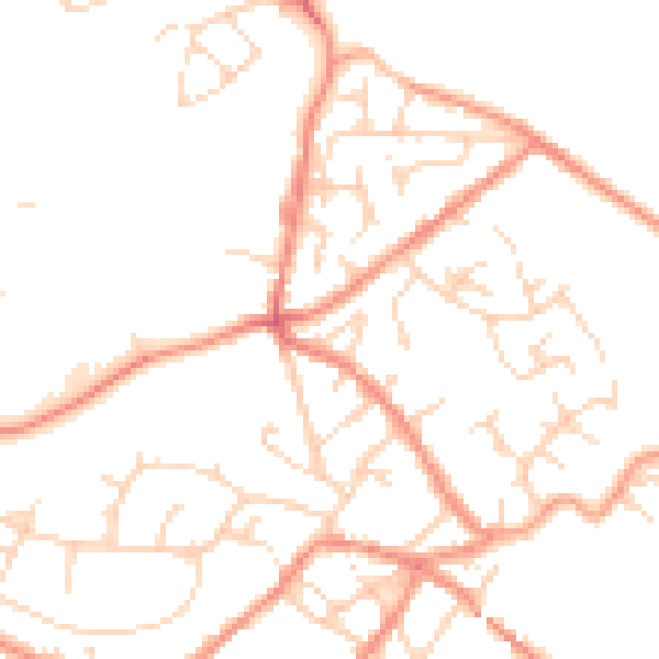 Daytime road noise heatmap for SK13 1BZ