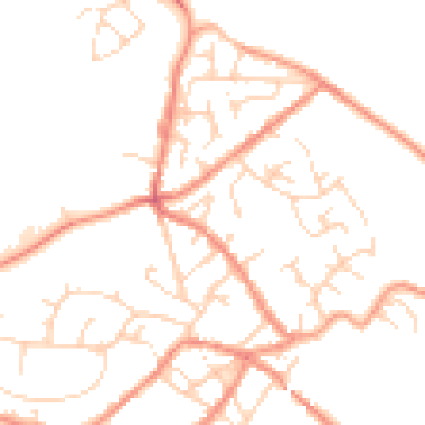 Daytime road noise heatmap for SK13 1DA