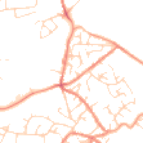 Daytime road noise heatmap for SK13 1DT