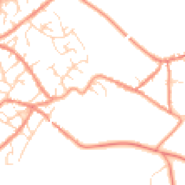 Daytime road noise heatmap for SK13 1DZ